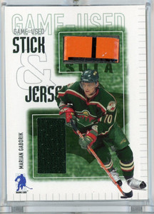 Marian Gaborik Game Used Double Memorabilia 2003 ITG, Rare