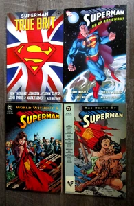 4 Superman TPB True Brit,Up Up And Away,World Without A, The Death Of Superman - Picture 1 of 11