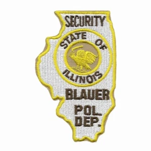 Fictional Blauer Illinois Police Department Security Patch State Shaped Uniform - Picture 1 of 4