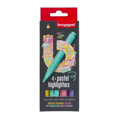 Bruynzeel College Highlighters Set Pastel Colours Pack of 4