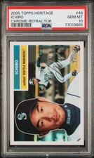 2005 Topps Heritage Chrome Refractor /556 Ichiro PSA Gem Mint 10 #49 Low POP!