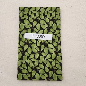 Leaves on Black 2011 Patty Reed Designs Laurie Campbell La-di-draw 1 Yard x 44" - Picture 1 of 5