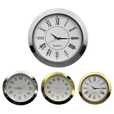 55mm Round Quartz Clock Insert Mini Clock Movement Elegant Gold/Silver Bezel