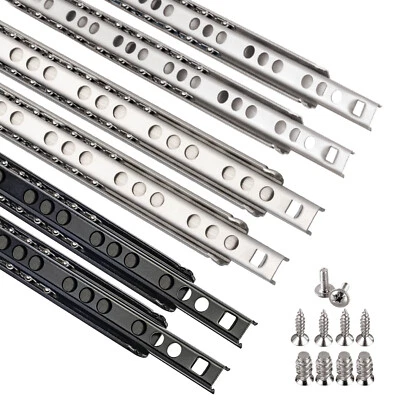 Schubladenschienen EDELSTAHL Schubladenauszug Teleskopschienen Stahl Teilauszug - Bild 1 von 4