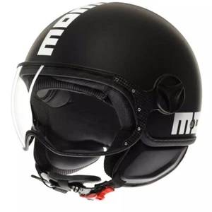 CASCO MOTO JET MOMO DESIGN FGTR CLASSIC NERO OPACO BIANCO NEW 2024 22.06 - Foto 1 di 1