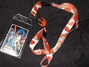 Star Wars The Force Awakens Rebel Alliance Lanyard ID Card Holder & Rubber Charm - Picture 1 of 3