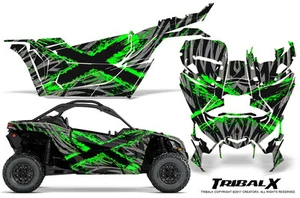 CAN-AM BRP MAVERICK X3 CREATORX GRAPHICS KIT DECALS TRIBALX CM GREEN SILVER - Bild 1 von 1