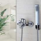 Us Wall Mounted Bathroom Chrome Rainfall Bathtub Shower Mixer Tub Tap Faucet Set