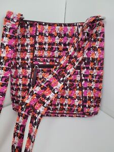 Vera Bradley Mini Hipster Shoulder Bag: Pink and Orange Checkered, Adjustable St