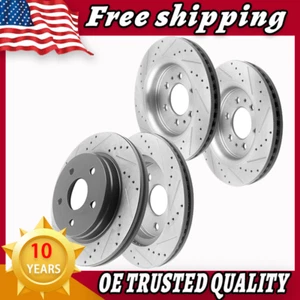 4 rotores de freno de disco delanteros y traseros para Chevy Traverse 09-17 Acadia Buick Enclave - Imagen 1 de 10