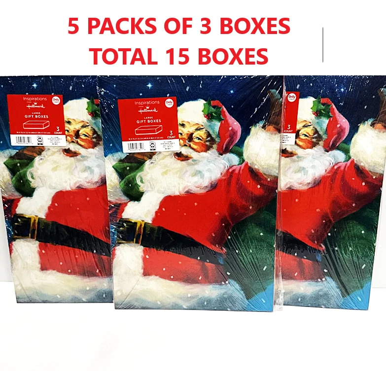 Hallmark Christmas Large Gift Bo".2 .2 (1 packs of 3 TOTAL 3 BOXES)