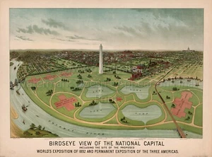 Vintage National Capital Washington 1888 USA POSTER PRINT MAP - Picture 1 of 1