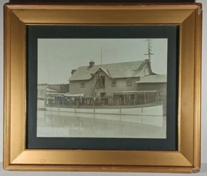 1900 Erie Canal Inspector Station /w Boat Photograph - Tonawanda NY / Buffalo NY - Picture 1 of 14
