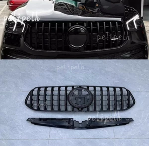 Glossy Black Car Front Bumper Grille Replace For Mercedes Benz GLE W167 2024-25 - Picture 1 of 10