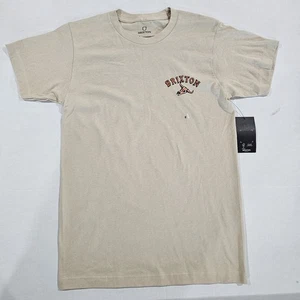 Brixton Longhorn Premium Tee Men's Size Small Beige NEW Standard Fit - Picture 1 of 5