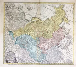 Rusia Rusia Rusia Asia Siberia Tíbet Tatary Homann mapa mapa 1730 - Imagen 1 de 1