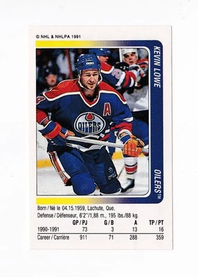 1991-92 Panini Stickers #131 Kevin Lowe Edmonton Oilers - Image 1 of 2