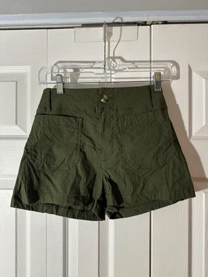 Pantalones Cortos Maeve by Anthropologie The Colette Talla 25 Verde Oliva Mezcla de Lino Foto 1 de 4