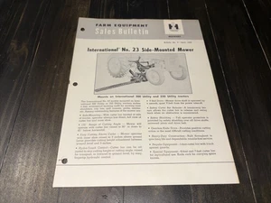 April 1957 International No. 23 Side-Mounted Mower Farm Equipment Sales Bulletin - Picture 1 of 2