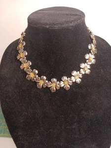 Collana girocollo margherita tono oro argento fata boho hippie anni 70 amore - Foto 1 di 8