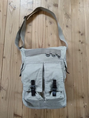 H&M große Canvas Schultertasche Beige Unisex - Bild 1 von 4