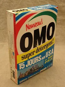 Ancien paquet lessive OMO Super concours voyage épicerie ancienne estaminet - Imagen 1 de 8