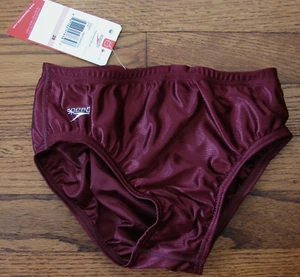 NWT Deep Maroon Endurance Swim Brief from Speedo, Boys Size 28 - Picture 1 of 3