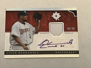 Livan Hernandez 2005 Upper Deck Ultimate Collection Auto Jersey SP /20 Nationals