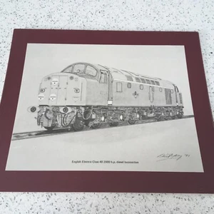 David Maxey Electric Class 40 2000 h.p. Diesel Loco Signed Print. - Picture 1 of 4