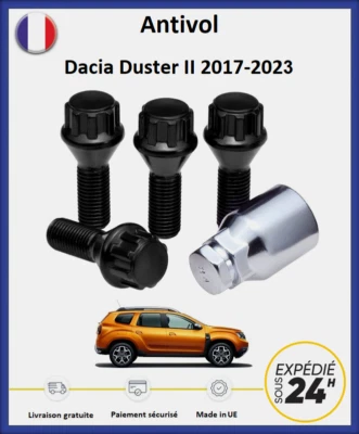 BIMECC Écrous antivol de roues noir Dacia Duster 2 2017-2024