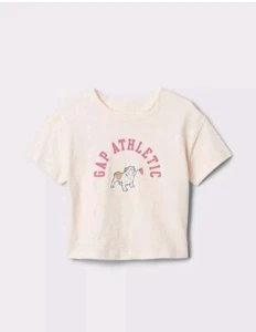 NWT Baby Gap Toddler Girl's Relaxed Graphic Logo Shirt Short Sleeve Sz 4T, 5T - Picture 1 of 4