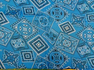 Bandana - Design- 1 Yard- Blue color 100% Cotton - Cute! - Picture 1 of 5