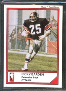 Jogo CFL #30 1984 Ricky Barden Carolina del Norte Tar Heels Ottawa Rough Riders - Imagen 1 de 2