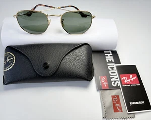 Ray-Ban Sonnenbrille RB3548N Sechseckige flache Gold Frame grün klassische Linse - Bild 1 von 5