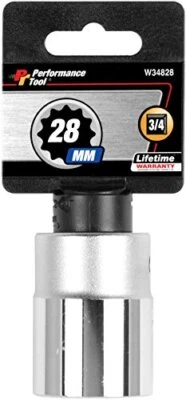 Performance Tool W34828 3/4" Drive 12-Point Standard Socket 28mm