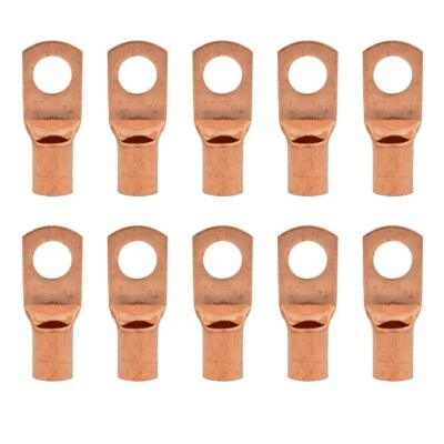 Conector de terminal de anillo de 5/16" calibre 4 AWG sin aislamiento de cobre puro 10 un. Foto 1 de 3