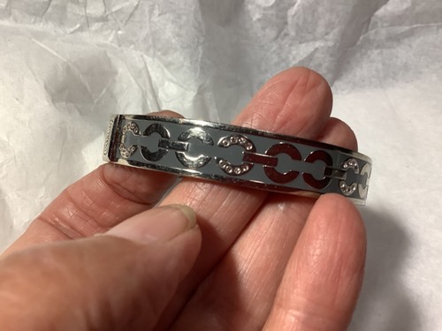 Braccialetto Coach firmato bambino blu colore argento strass C