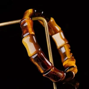 Natural Tiger's Eye Stone Bracelet Brown Gemstone Stretch Bracelet Handmade A - Picture 1 of 6