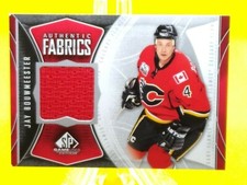 Jay Bouwmeester 2009-10 SP Authentic Fabrics GAME-USED JERSEY Calgary Flames