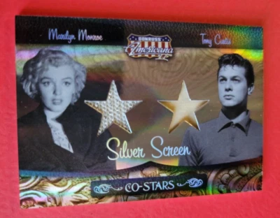MARILYN MONROE WORN RELIC SWATCH CARD #61/100 Tony Curtis 2008 AMERICANA CO-STAR - Image 1 of 3