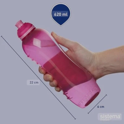 Sistema Twist Sip Squeeze Water Drink Juice Bottle School Office Work Gym 620ml - Image 1 of 2