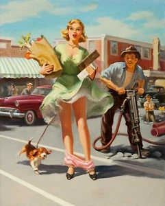 ART FRAHM Pin-Up Poster or Canvas Print "The Shake-Down" - Picture 1 of 1
