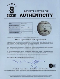 1991 Dodgers Team 18x Signed Baseball BAS LOA Tommy Lasorda Gary Carter E Murray - Picture 1 of 24