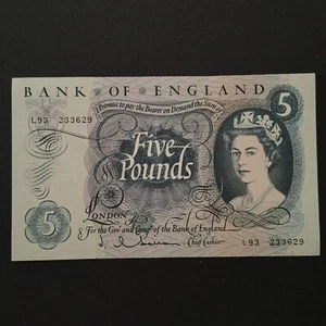 BILLET 5 POUNDS 1963 1966 JQH ELIZABETH II ROYAUME UNI / UNITED KINGDOM BANKNOT - Picture 1 of 2