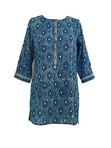 Anokhi Indigo Circles Cotton Tunic - Picture 1 of 1