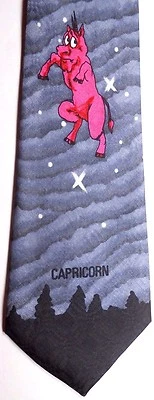 Corbata de poliéster A Rogers novedosa para hombre 57" X 4" Capricornio Foto 1 de 4