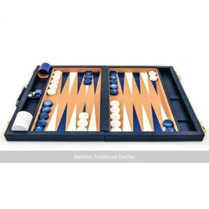 Crisloid klassisches blaues Turnier-Attaché-Backgammon-Set (UK) - Bild 1 von 5