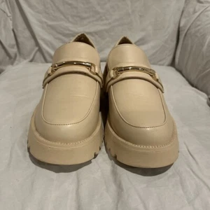 MUDD Damen-Halbschuhe cremefarben Kunstleder Plateau-Absatz 1,5 "Absatz - Größe 10 - Bild 1 von 12