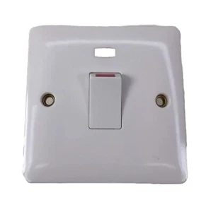 MK 1 Gang Double Pole 20 Amp Switch & Neon 20AX MB8423WHI - Picture 1 of 4