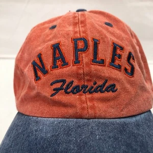 SOMBRERO GORRA AJUSTABLE NARANJA CON LOGO BORDADO PARA HOMBRE NAPLES FLORIDA - Imagen 1 de 8